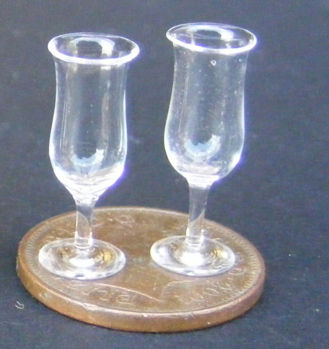 Dolls House Miniature Glass Drinking Glasses Pub Bar